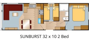 SUNBURST 32 x10 2 Bed